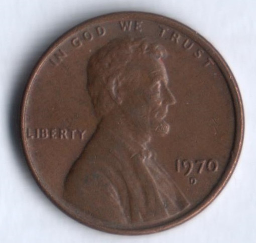 1 цент. 1970(D) год, США.