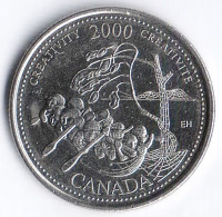 Монета 25 центов. 2000 год, Канада. Миллениум. Креативность.
