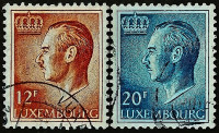Набор почтовых марок (2 шт.). "Великий герцог Жан". 1975 год, Люксембург.