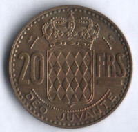 Монета 20 франков. 1950 год, Монако.