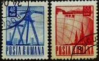 Набор почтовых марок (2 шт.). "Почта и транспорт". 1969 год, Румыния.
