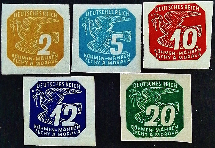 Набор марок (5 шт.). "Газетные марки". 1943 год, Богемия и Моравия.