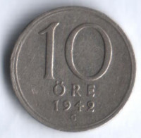 10 эре. 1942(G) год, Швеция. Тип II.