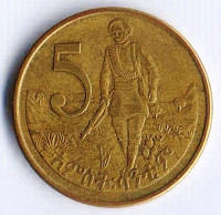 Монета 5 центов. 2012 год, Эфиопия. Тип III.