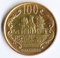 Монета 100 гуарани. 2005 год, Парагвай.