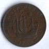 Монета 1/2 пенни. 1953 год, Великобритания.