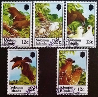 Набор почтовых марок  (5 шт.). "Морской орёл". 1982 год, Соломоновы острова.