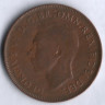 Монета 1 пенни. 1952(p) год, Австралия.