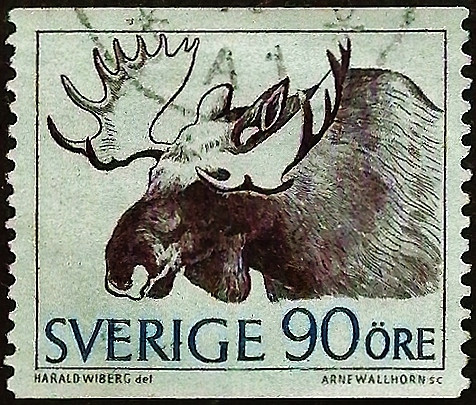 Почтовая марка. "Лось". 1967 год, Швеция. Почтовая марка. "Лось". 1967 год, Швеция.