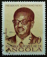 Почтовая марка. "Президент Агостиньо Нето". 1976 год, Ангола.