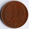 Монета 4 рейхспфеннига. 1932 год (J), Веймарская республика.