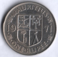 Монета 1 рупия. 1971 год, Маврикий.