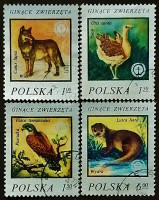 Набор почтовых марок (4 шт.). "Охрана дикой природы". 1977 год, Польша.