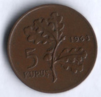 5 курушей. 1963 год, Турция.