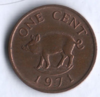 Монета 1 цент. 1971 год, Бермудские острова.
