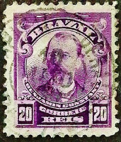 Почтовая марка (20 r.). "Бенджамин Констант". 1906 год, Бразилия.