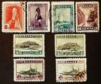 Набор марок (8 шт.). "Новые стандартные марки". 1927 год, Греция.