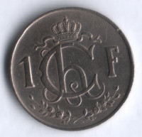 Монета 1 франк. 1962 год, Люксембург.