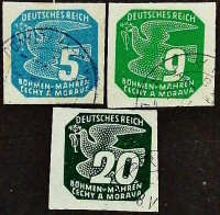 Набор почтовых марок (3 шт.). "Газетные марки". 1943 год, Богемия и Моравия.