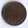 Монета 20 сентаво. 1969 год, Португалия.