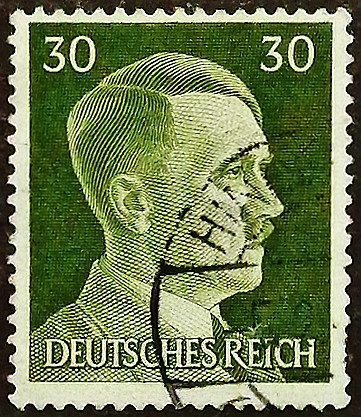 Почтовая марка (30 rpf.). "Адольф Гитлер". 1941 год, Германский рейх. Почтовая марка (30 rpf.). "Адольф Гитлер". 1941 год, Германский рейх.
