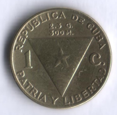 Монета 1 сентаво. 1953 год, Куба.