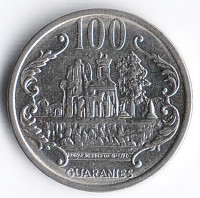 Монета 100 гуарани. 2006 год, Парагвай.