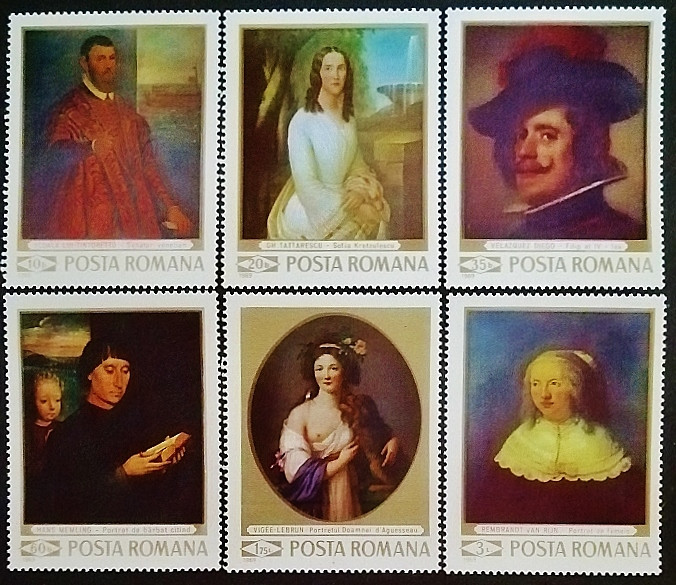 Набор марок (6 шт.). "Картины из Национальной галереи в Бухаресте". 1969 год, Румыния.