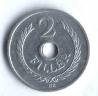 Монета 2 филлера. 1960 год, Венгрия.