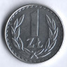 Монета 1 злотый. 1988 год, Польша.