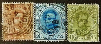 Набор марок (3 шт.). "Король Умберто I". 1893 год, Италия.