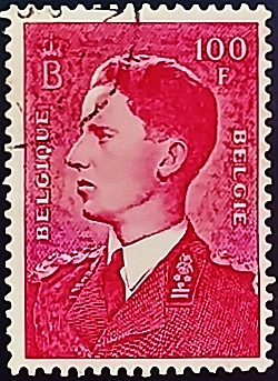 Почтовая марка (100 f.). "Король Бодуэн". 1958 год, Бельгия.