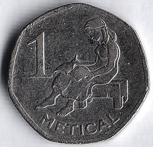 Монета 1 метикал. 2012 год, Мозамбик.