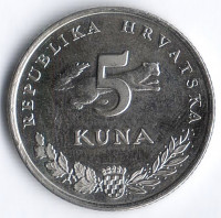 Монета 5 кун. 2014 год, Хорватия.