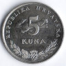 Монета 5 кун. 2014 год, Хорватия.