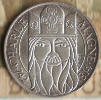 Монета 100 франков. 1990 год, Франция. Карл Великий.