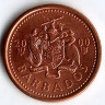 Монета 1 цент. 2000 год, Барбадос.