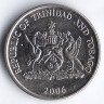 Монета 25 центов. 2006 год, Тринидад и Тобаго.