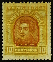 Марка почтовая. "Антониу Хосе де Авила". 1911 год, Венесуэла.