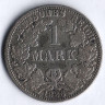Монета 1 марка. 1886 год (A), Германская империя.
