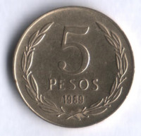 5 песо. 1989 год, Чили.