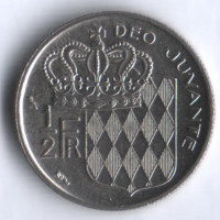 Монета 1/2 франка. 1965 год, Монако.