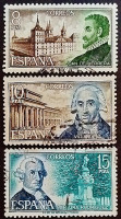 Набор почтовых марок (3 шт.). "Испанские архитекторы". 1973 год, Испания.
