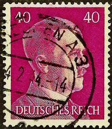 Почтовая марка (40 rpf.). "Адольф Гитлер". 1941 год, Германский рейх.