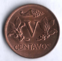 Монета 5 сентаво. 1978 год, Колумбия.