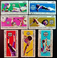 Набор почтовых марок (7 шт.). "Панамериканские игры, Виннипег". 1967 год, Куба.