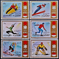 Набор марок (6 шт.). "Зимние Олимпийские игры, Саппоро`1972". 1972 год, Фуджейра.