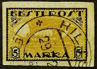 Почтовая марка. "Корабль викингов". 1920 год, Эстония.