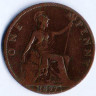 Монета 1 пенни. 1897 год, Великобритания.