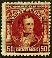 Почтовая марка (50 c.). "Антонио Хосе де Сукре". 1904 год, Венесуэла.